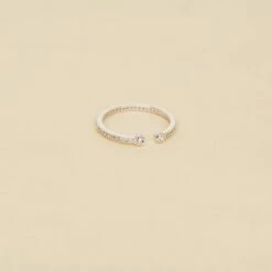 Bague Fine UNIQUE - Cristal / Argenté