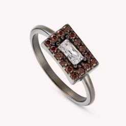 Bague Fine SYBIL - Cristal / Gun