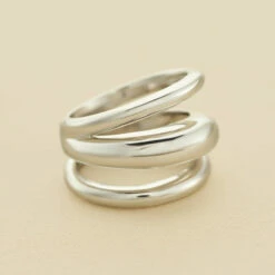 Bague Large TRIJONC - Argenté