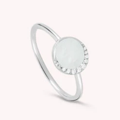 Bague Fine MOONNACRE - Nacre / Argenté