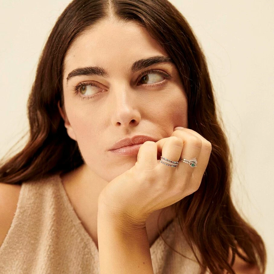 Bague Fine LUCKY EYE - Turquoise / Argenté – Image 2