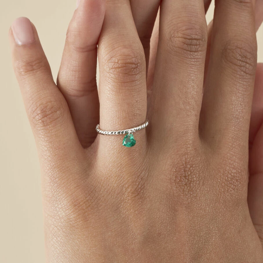 Bague Fine BEGUIN - Vert / Argenté – Image 2