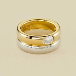 Bague Large DUA - Argenté / Doré