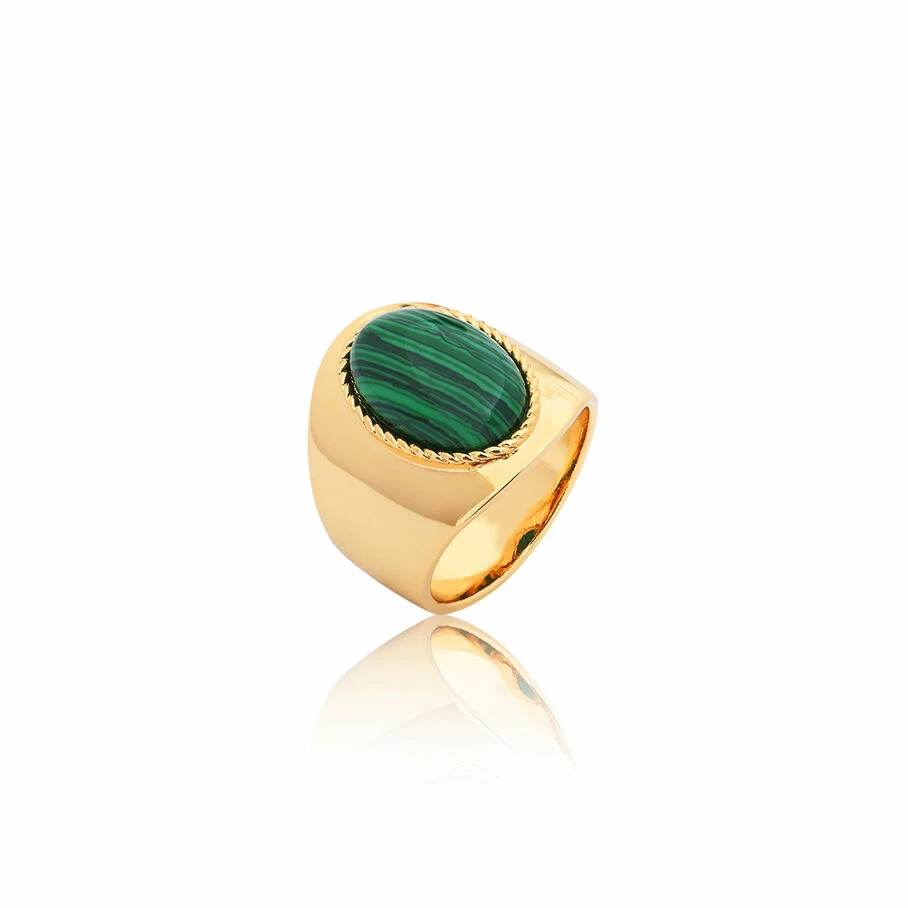 Bague Large ALOHA - Malachite
