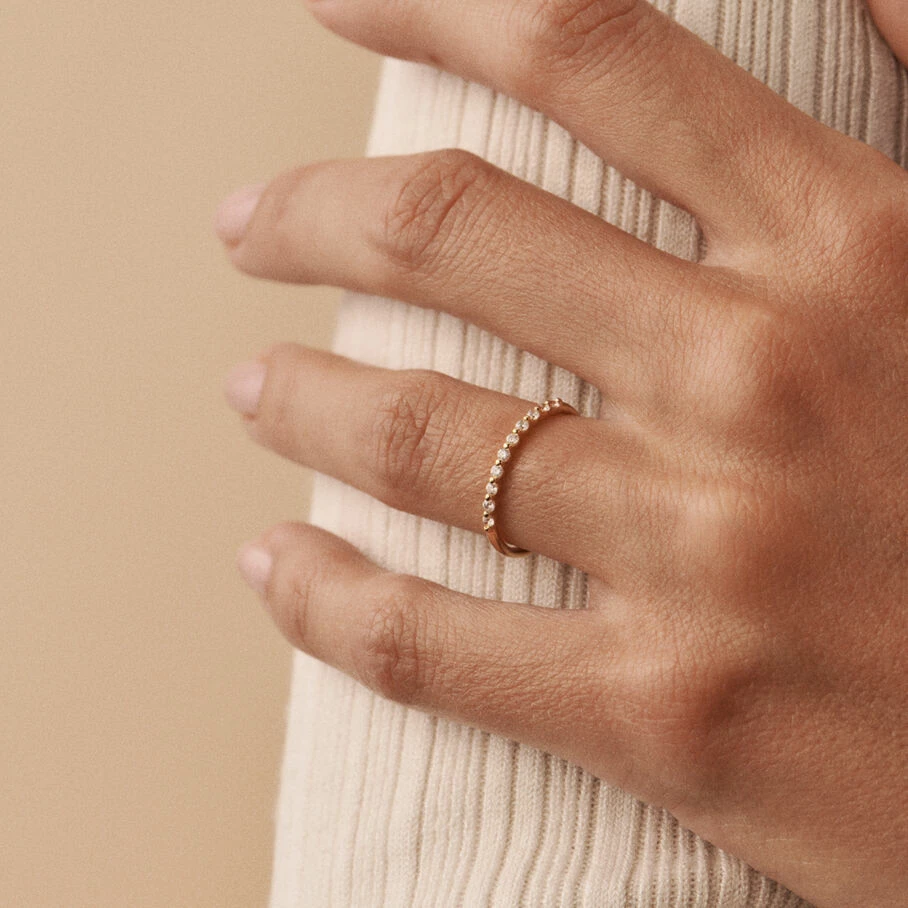 Bague Fine BELOVED - Cristal / Doré – Image 2