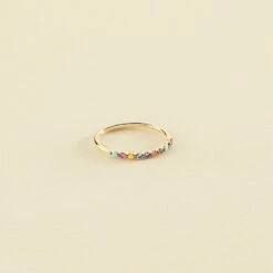 Bague Fine BELOVED - Multicolore / Doré