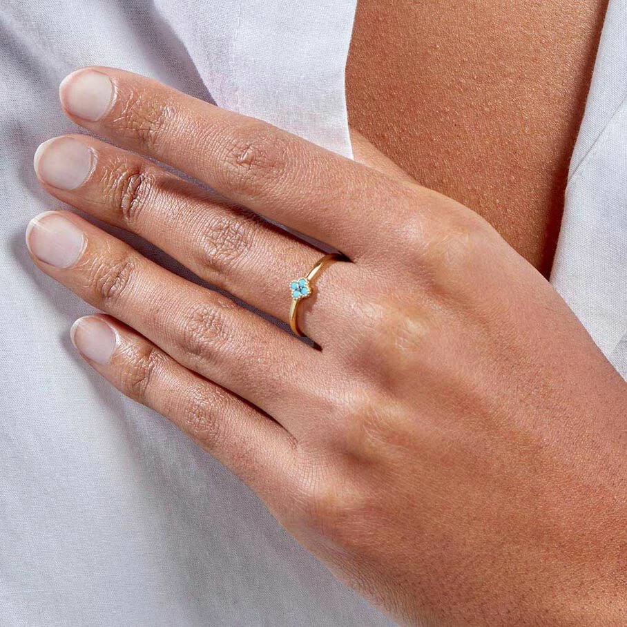 Bague Fine BELOVED - Turquoise / Doré – Image 2