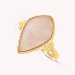 Bague Fine MOON - Quartz Rose
