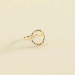 Bague Fine RAINBOW - Multicolore / Doré