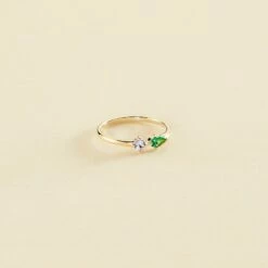 Bague Fine ASTRE - Vert / Doré