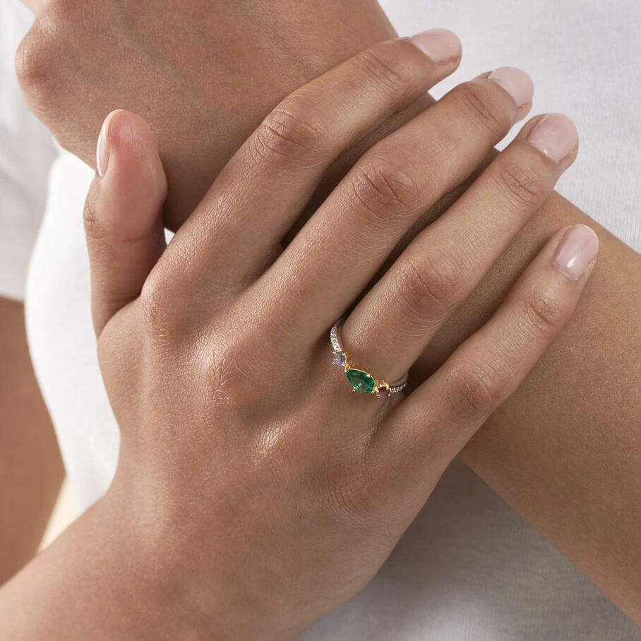 Bague Fine ASTRE - Multicolore / Doré – Image 2