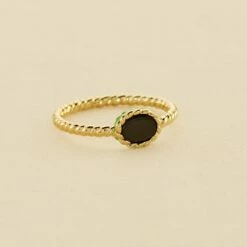 Bague Fine ATMA - Onyx/ Vert