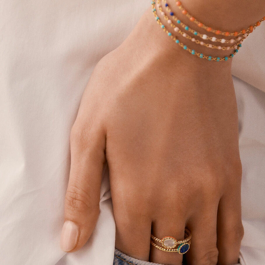 Bague Fine ATMA - Nacre /rose â Image 3