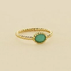 Bague Fine ATMA - Amazonite/ Jaune