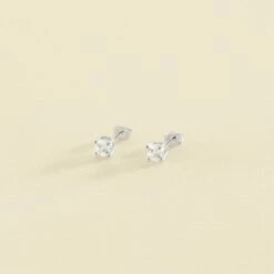 Boucles D'oreilles Puces SOL - Cristal / Argenté