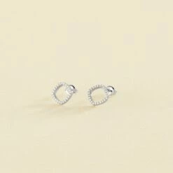 Boucles D'oreilles Puces SISSI - Cristal / Argenté