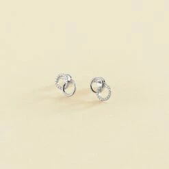 Boucles D'oreilles Puces RONDOU - Cristal / Argenté