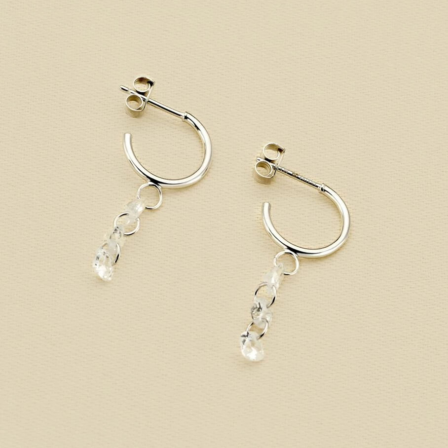 Créoles PETILLE - Cristal / Argenté