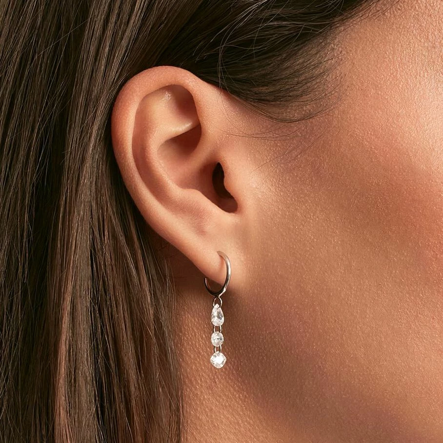 Créoles PETILLE - Cristal / Argenté – Image 2