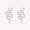 Boucles D'oreilles Pendantes SNAKY - Cristal / Argenté