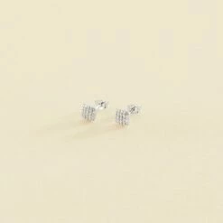 Boucles D'oreilles Puces GLORIA - Cristal / Argenté