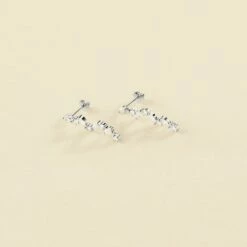 Boucles D'oreilles Pendantes PLEIADES - Cristal / Argenté