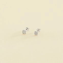 Boucles D'oreilles Puces BELOVED - Cristal / Argenté