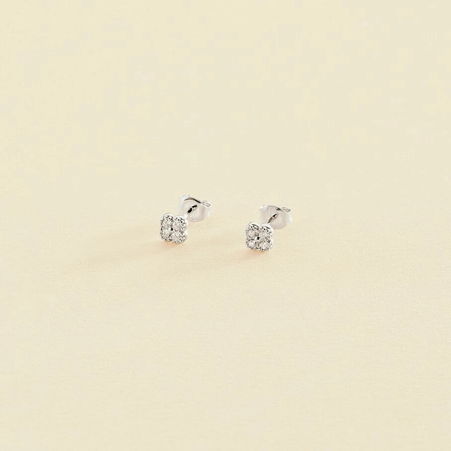 Boucles D'oreilles Puces BELOVED - Cristal / Argenté