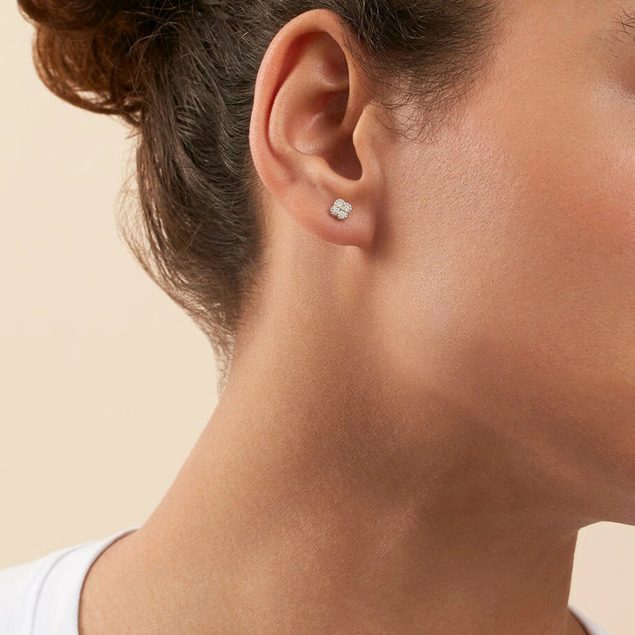 Boucles D'oreilles Puces BELOVED - Cristal / Argenté – Image 2