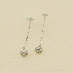 Boucles D'oreilles Pendantes BELOVED - Cristal / Argenté