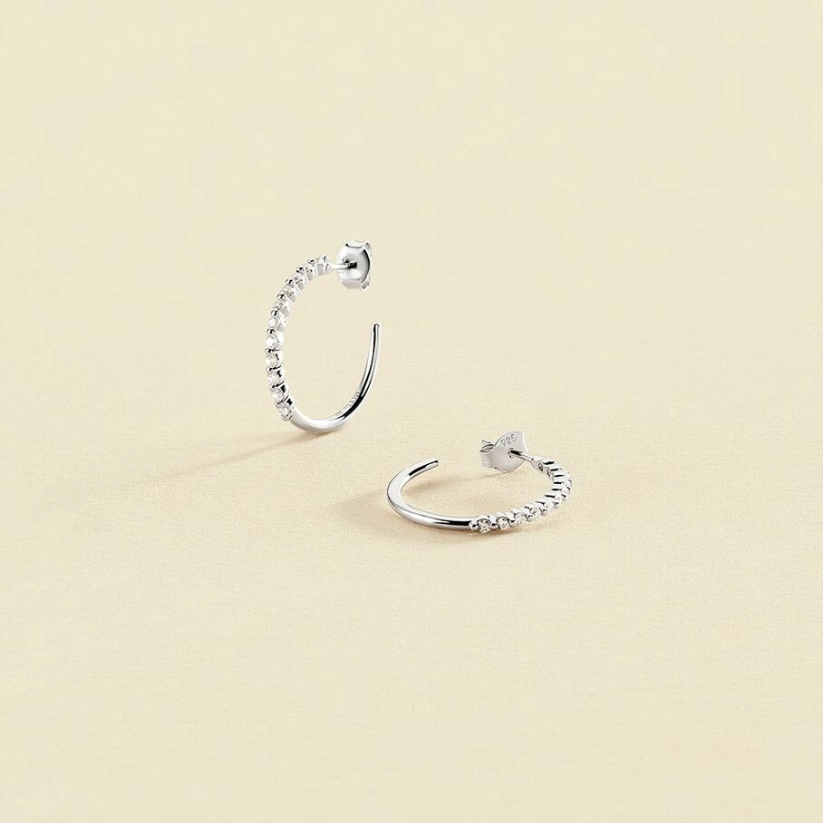 Créoles BELOVED - Cristal / Argenté