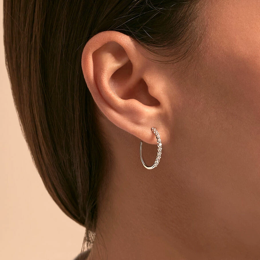 Créoles BELOVED - Cristal / Argenté – Image 2