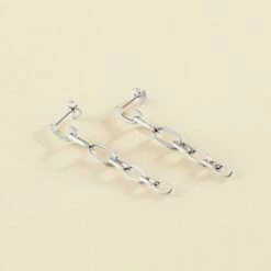 Boucles D'oreilles Pendantes CHAIN - Argenté