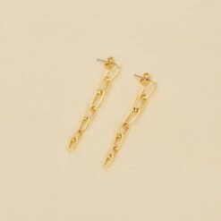 Boucles D'oreilles Pendantes CHAIN - Doré