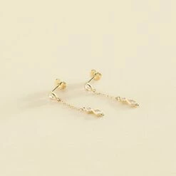 Boucles D'oreilles Pendantes ARISTA - Cristal / Doré