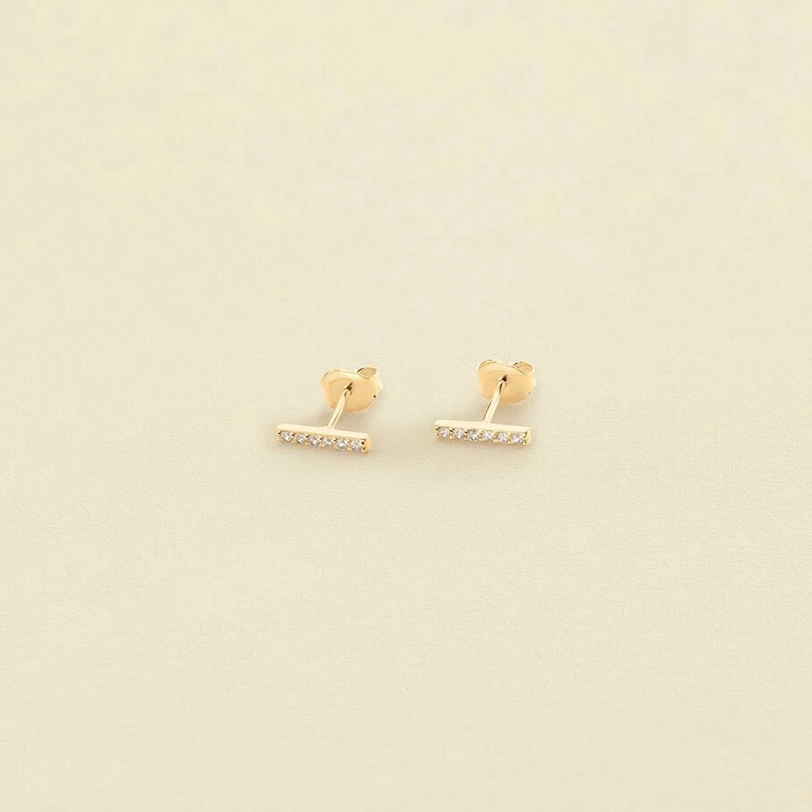 Boucles D'oreilles Puces BARSHINE - Cristal / Doré