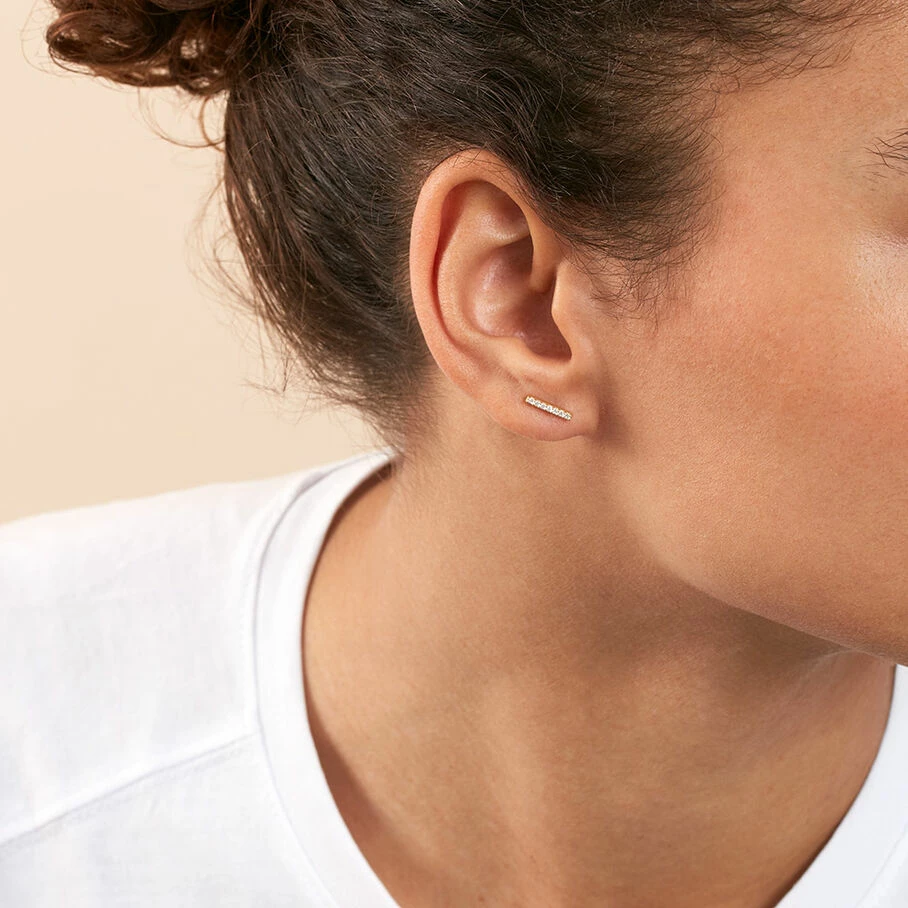 Boucles D'oreilles Puces BARSHINE - Cristal / Doré – Image 2