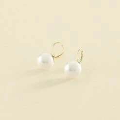 Boucles D'oreilles Pendantes PEARLY - Perle / Doré
