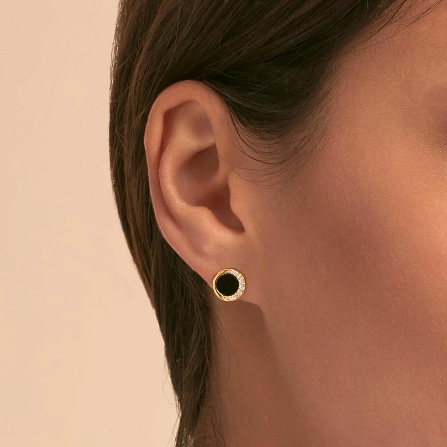 Boucles D'oreilles Puces MOONONYX - Onyx â Image 2