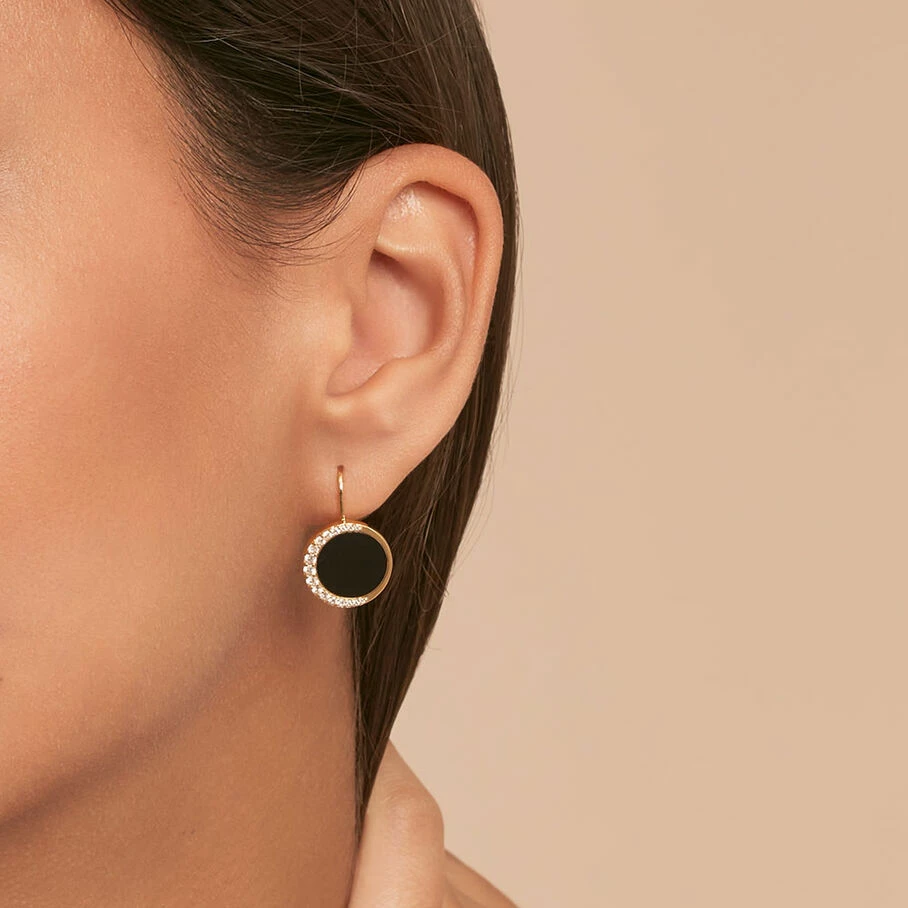 Boucles D'oreilles Pendantes MOONONYX - Onyx â Image 2