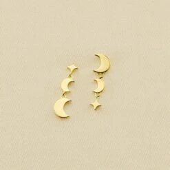 Boucles D'oreilles Pendantes LUNAISON - Doré