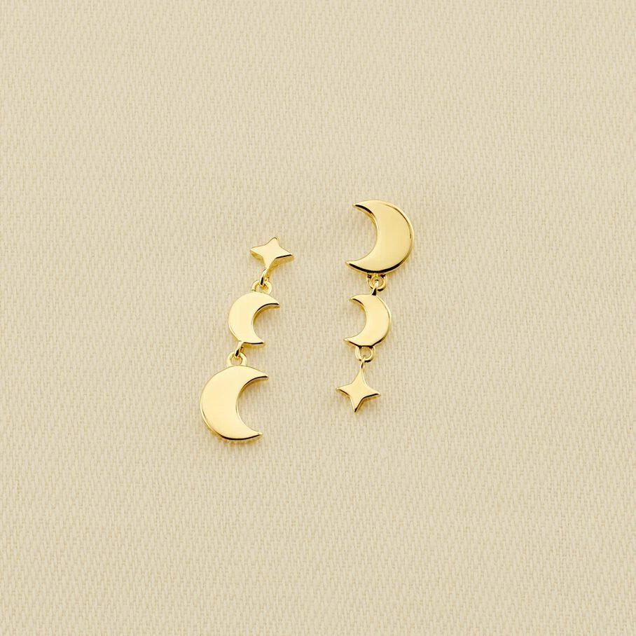 Boucles D'oreilles Pendantes LUNAISON - Doré