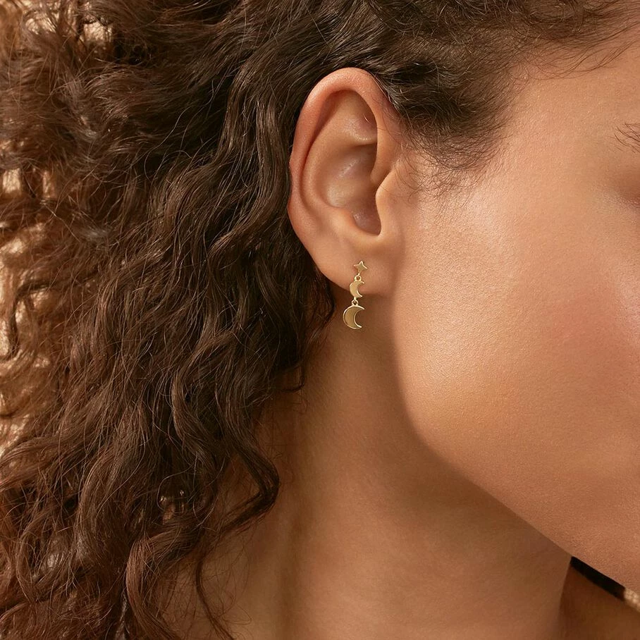 Boucles D'oreilles Pendantes LUNAISON - Doré – Image 2