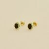 Boucles D'oreilles Puces ATMA - Onyx/ Vert