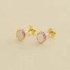 Boucles D'oreilles Puces ATMA - Nacre /rose