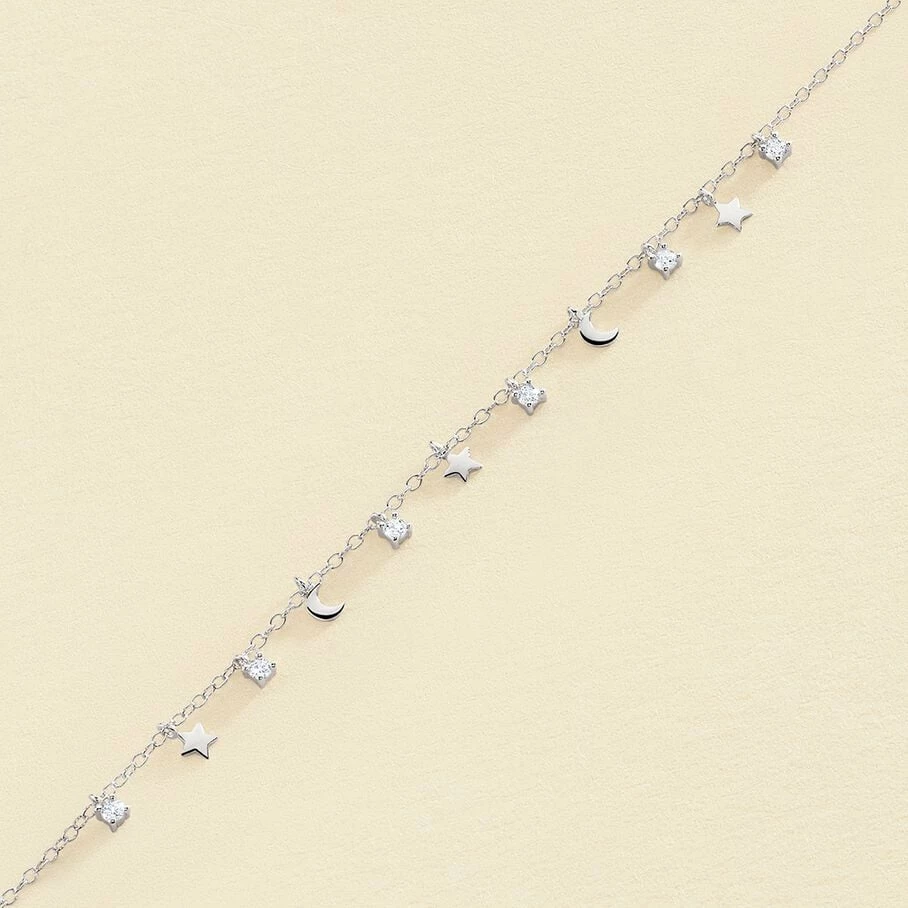 Bracelet Souple LUNITAS - Cristal / Argenté