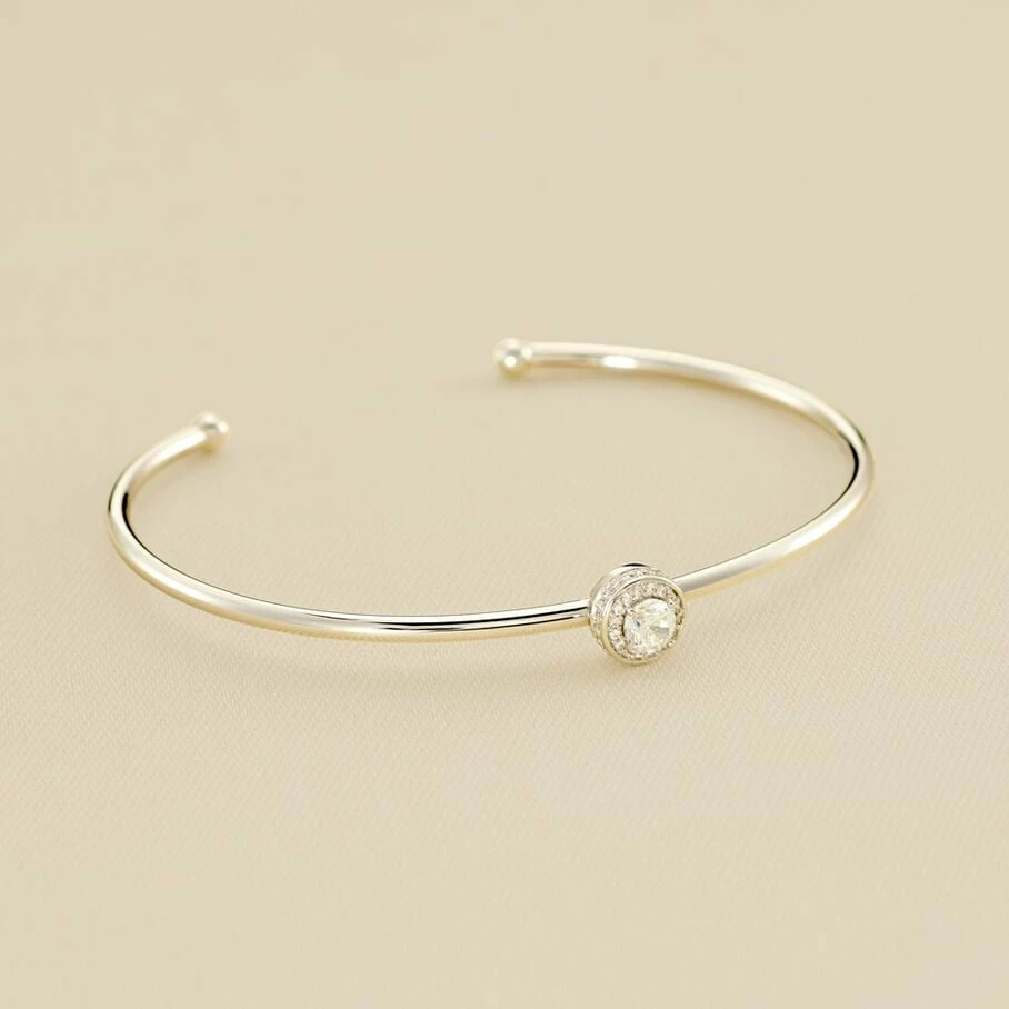 Jonc IMPERIAL - Cristal / Argenté