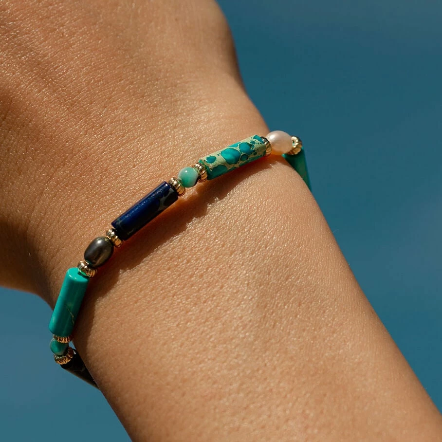 Bracelet Souple CYCLADES - Bleu / Doré – Image 2