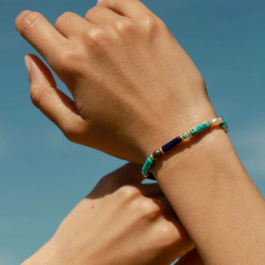 Bracelet Souple CYCLADES - Bleu / Doré – Image 3