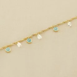 Bracelet Souple CYCLADES - Turquoise / Doré